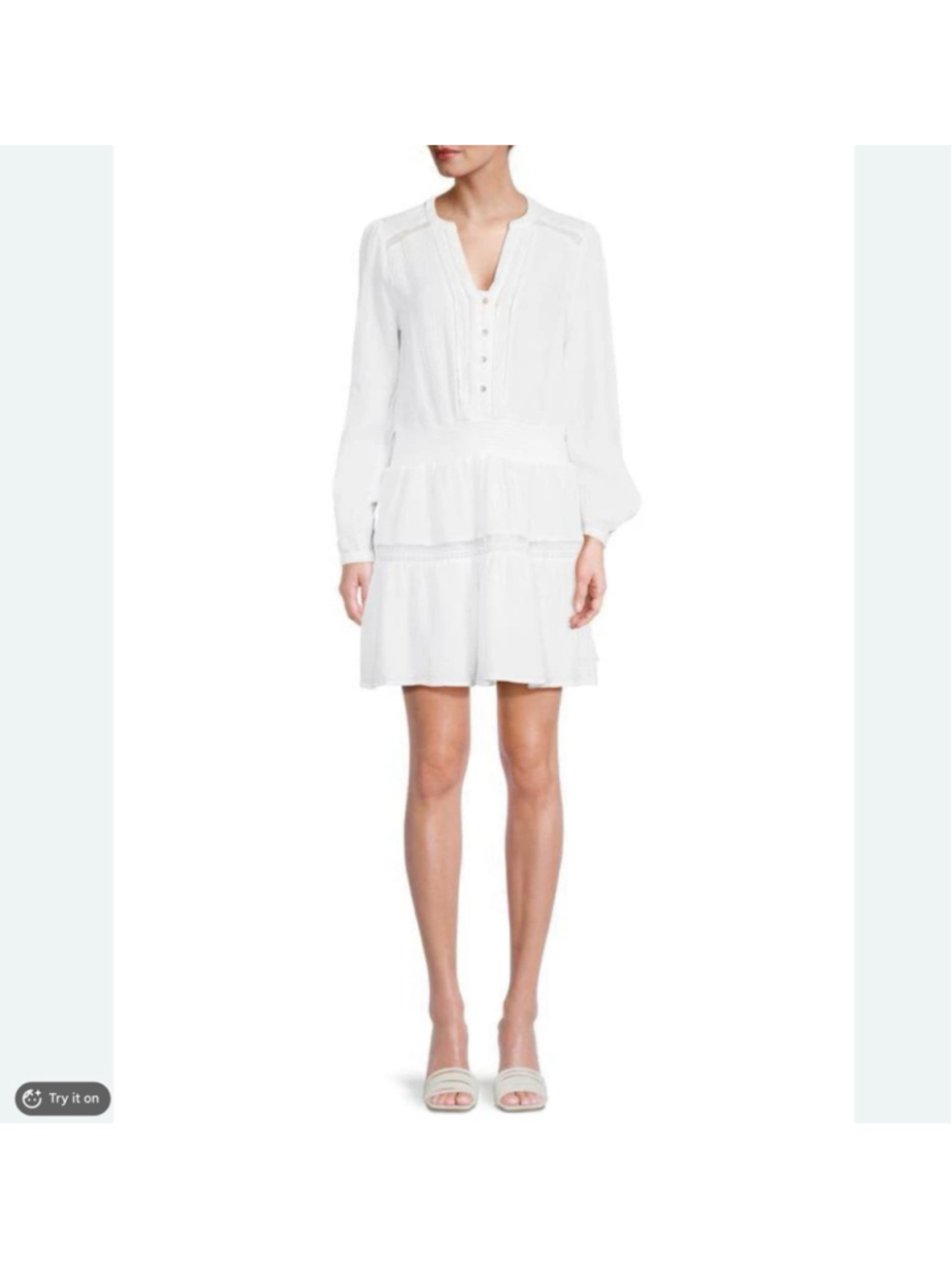 NWT Saks Fifth Avenue Women’s White Gauze Mini Fit and Flare Dress